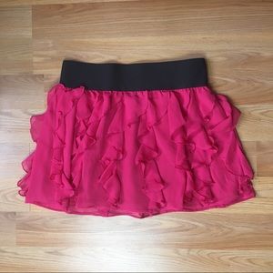Express Design Studio Pink Ruffle Skirt Size M